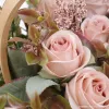 Romantic pink rose basket, handcrafted flower arrangement, fresh flower gift box for your girlfriend, Valentine's Day, birthday, romantic celebration decoration Application Scenario